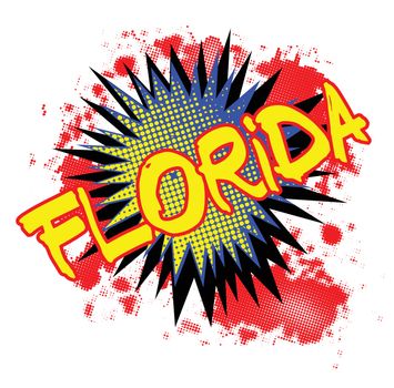 A comic cartoon style Florida exclamation explosion over a white background