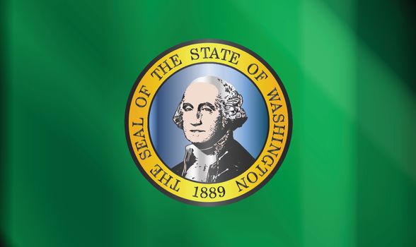 The flag of the state of Washington with the Washington State Seal motif
