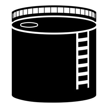 Tank with oil Oil storage tank Heating oil icon black color vector illustration flat style simple image