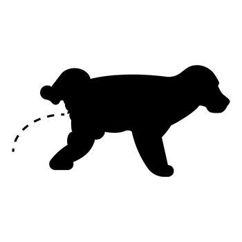 Pissing dog Puppy pissing Pet pissing with raised leg icon black color vector illustration flat style simple image