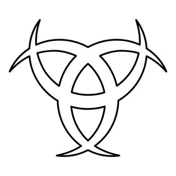 Horn Odin Triple horn of Odin icon black color outline vector illustration flat style simple image