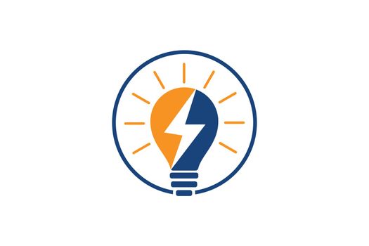 Electricity Logo, electric bulb logo and icon Vector design Template. Bulb creative concept logo design template, Lightning Icon in Vector. Lightning Logo, Power Energy Logo Design Element, Bulb logo light vector design