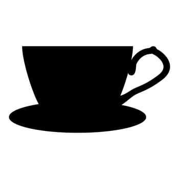 Tea cup with saucer icon black color vector illustration flat style simple image