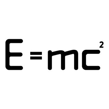 E mc squared Energy formula physical law E mc sign e equal mc 2 Education concept Theory of relativity icon black color vector illustration flat style simple image