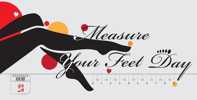 Post card for event january day Measure Your Feet Day