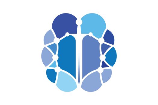 Brain connection logo design, digital brain logo template, Brain logo
