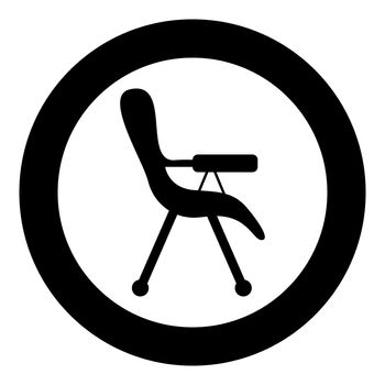Feeding chair icon in circle round black color vector illustration flat style simple image