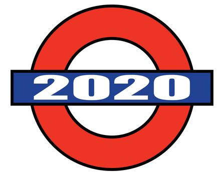 A depiction of the London Underground but with a 2020 plate