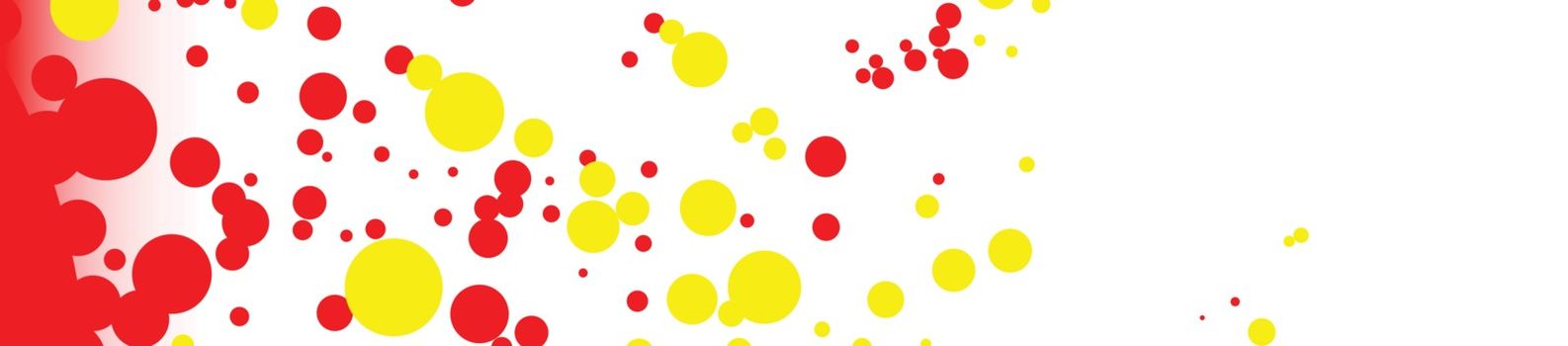 A red and yellow dots splatter web banner background