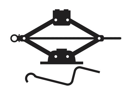 Silhouette of a typical portable bottle hydraulic vehicle trolley jack