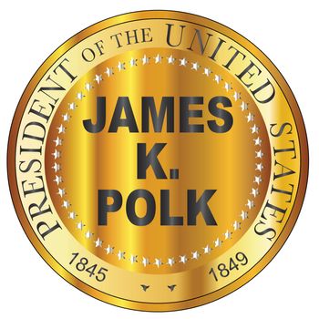 James K Polk 10th president of the United States of America round stamp