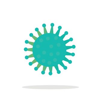 Coronavirus Bacteria Icon Flat Style, 2019-nCoV Novel Coronavirus Bacteria. No Infection Concepts. Dangerous pneumonia pandemic disease
