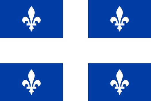 The regional Flag Of Quebec Canada with motif and Union Flag