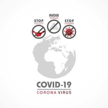 Corona Virus 2019-20. Wuhan virus disease, virus infections prevention methods,Logo, symbol & how to prevent.