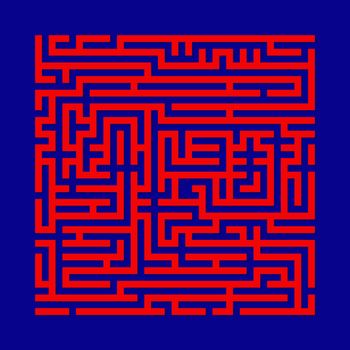 Labyrinth maze game, Labyrinth shape design element.