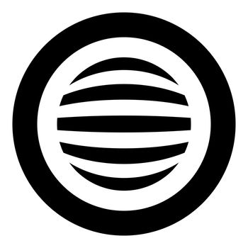 Striped sphere Concept globe Abstract ball icon in circle round black color vector illustration flat style simple image