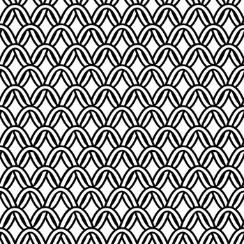 Black and white seamless pattern with abstract chain-mail in tribal celtic style