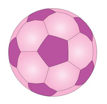 A typical soccer football in pink isolated over a white background.