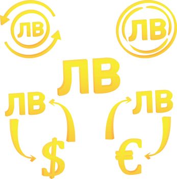 3D Bulgarian Lev currency of Bulgaria symbol icon vector illustration on a white background