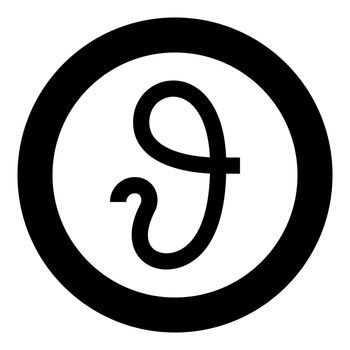 Theta greek symbol Teta Zeta icon in circle round black color vector illustration flat style simple image
