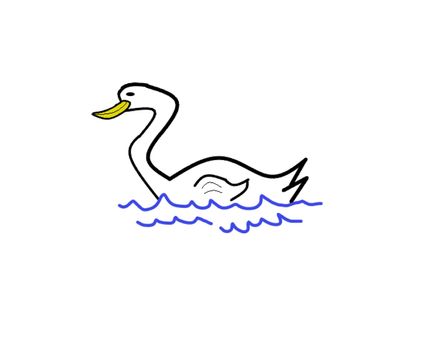 Vector image of a swan