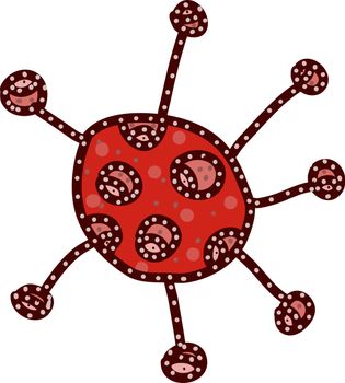 Red virus, illustration, vector on white background