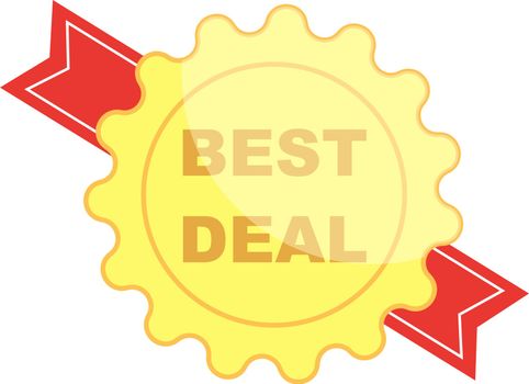 Best deal badge, illustration, vector on white background