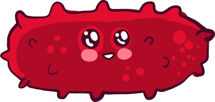 Cute red virus, illustration, vector on white background