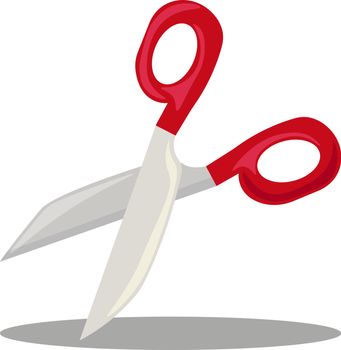 Big scissors, illustration, vector on white background.