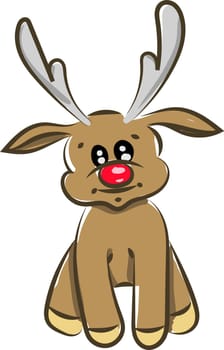 Cartoon deer, illustration, vector on white background.