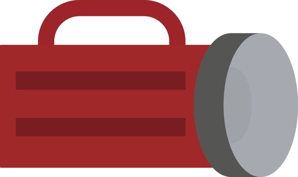 Red flashlight, illustration, vector on white background.