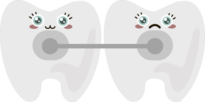 Teeth, illustration, vector on white background.