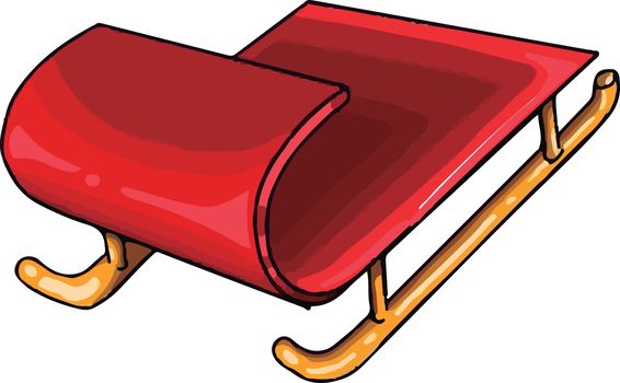 A small sledge, illustration, vector on white background.