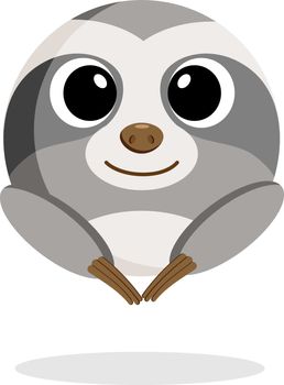 sloth in flat style vector image