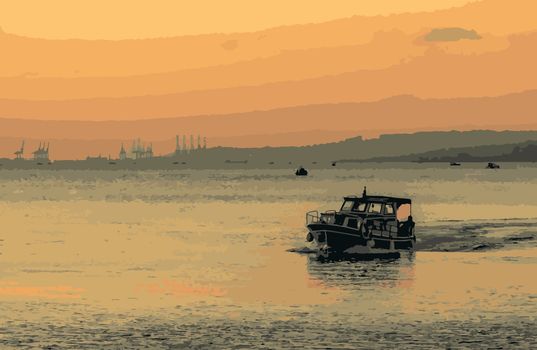 cityscape and landscape from istanbul with boats