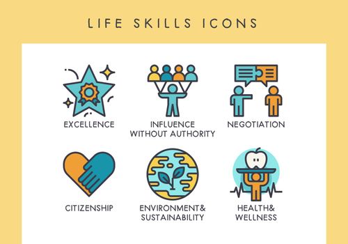 Life skill concept icons for web, app, presentation, etc.