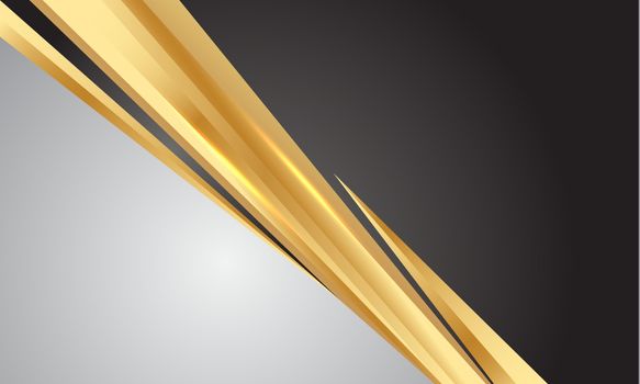 Abstract gold line slash on grey dark blank space design modern luxury futuristic background vector illustration.