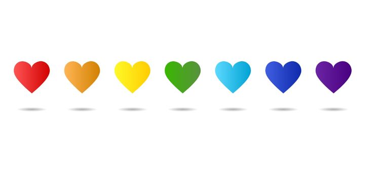 Hearts of rainbow colors. Colors of the LGBT community. Lgbt concept against homosexual discrimination.