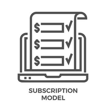 Subscription Model Thin Line Vector Icon Isolated on the White Background.