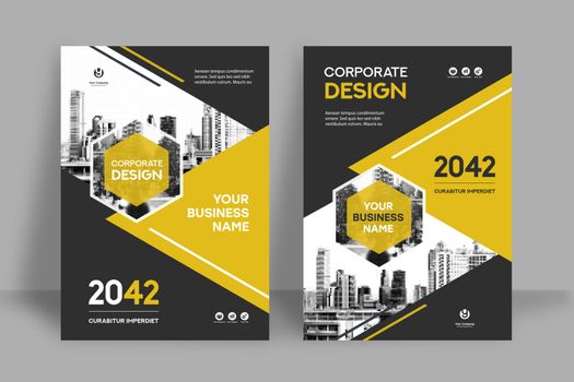 Corporate Book Cover Design Template in A4. Can be adapt to Brochure, Annual Report, Magazine,Poster, Business Presentation, Portfolio, Flyer, Banner, Website.