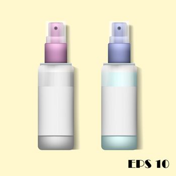 Vector illustration of Spray alcohol bottle Two bottles used to assemble the product and advertisement.