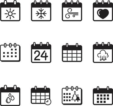 Calendar icons vector illustration set