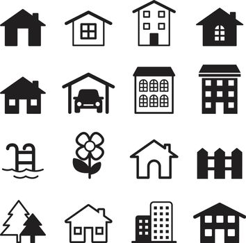 Home icons set vector illustration