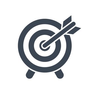 Target Glyph Vector Icon. Flat icon isolated on the white background. Editable EPS file. Vector illustration.