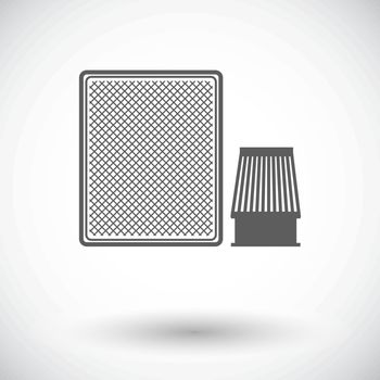 Automotive filter. Single flat icon on white background. Vector illustration.