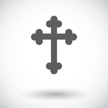 Cross. Single flat icon on white background. Vector illustration.