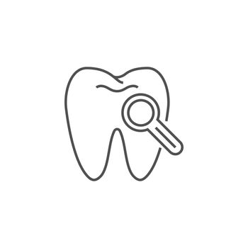 Dental Diagnostic Line Icon. Dental Diagnostic Line Related Vector Line Icon. Isolated on White Background. Editable Stroke.