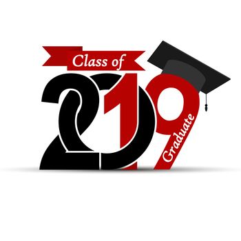 Class and graduate 2019 with a graduate cap.
