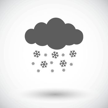 Snowfall. Single flat icon on white background. Vector illustration.