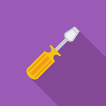Screwdriver icon. Flat vector related icon with long shadow for web and mobile applications. It can be used as - logo, pictogram, icon, infographic element. Vector Illustration.